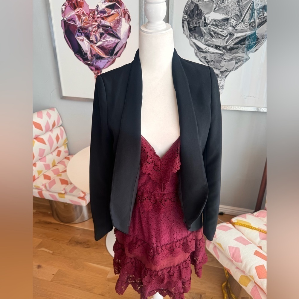 Lovers + Friends Black Tuxedo Jacket Large